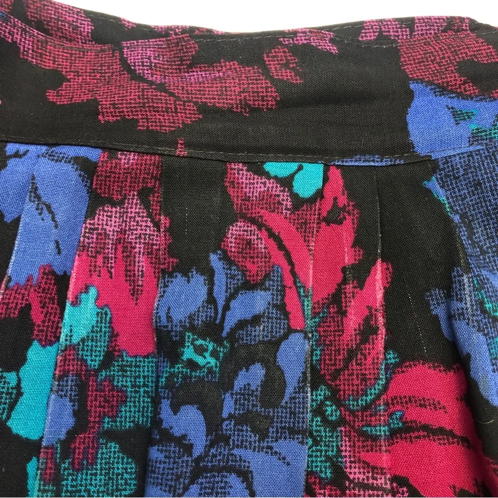 Vintage 80s 90s Floral Pleated Skirt - Picture 10 of 13